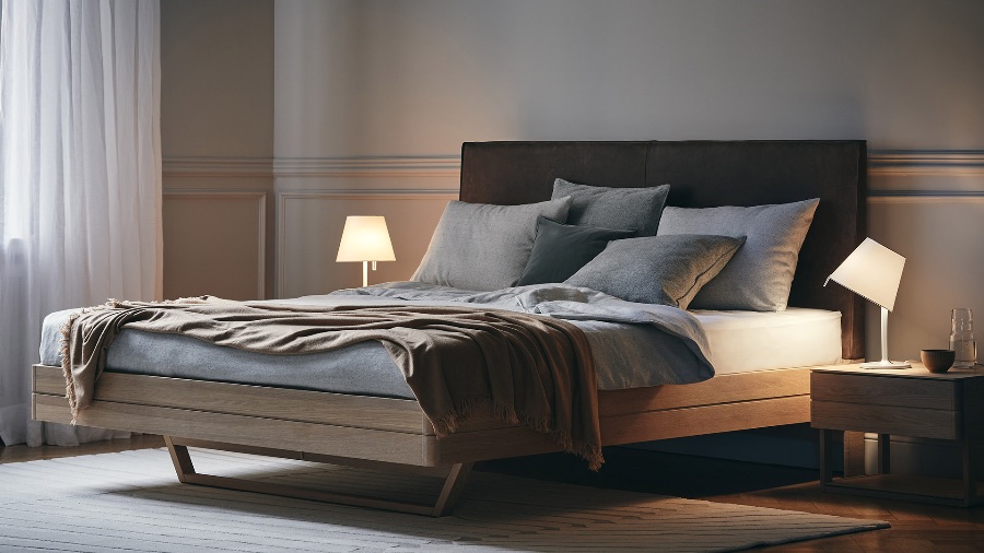 MELAMPO Lampe de table avec abat jour amovible