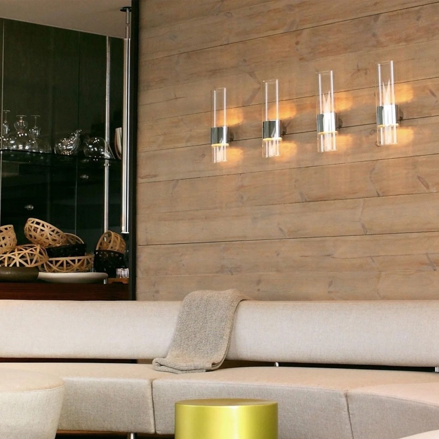 LINE Applique murale classe et élégante transparente avec centre en métal