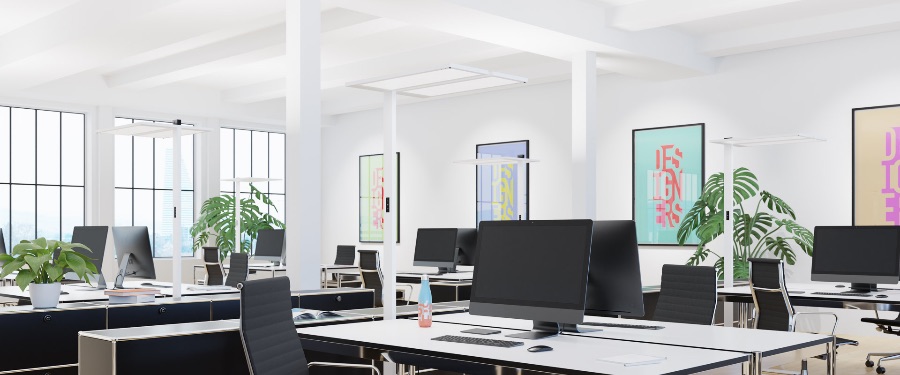 LIGHTPAD OFFICE Double lampadaire de bureau avec de nombreuses fonctionnalités