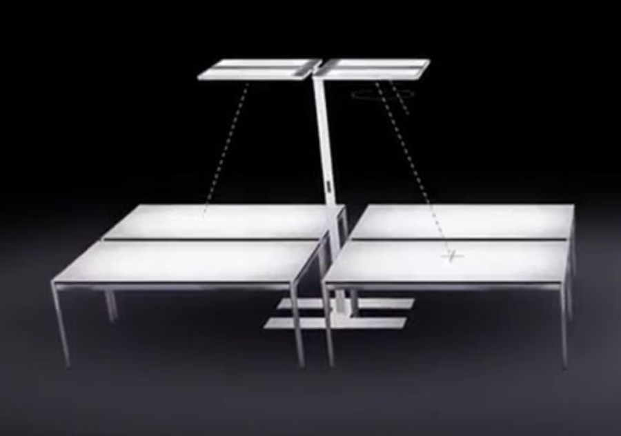 LIGHTPAD OFFICE Lampadaire de bureau avec 4 diffuseur avec de nombreuses fonctionnalités