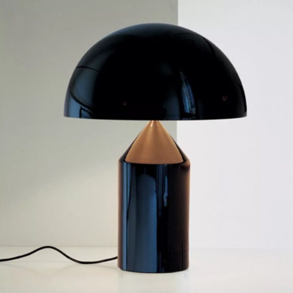 ATOLLO Lampe de table en métal avec pied large et diffuseur en forme de champignon