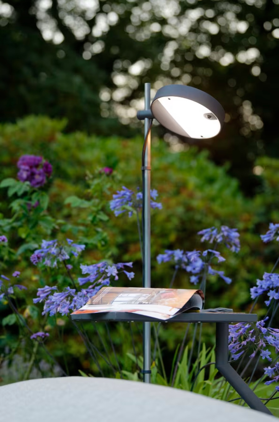 Luminaire de jardin avec corps fin et diffuseur circulaire amovible