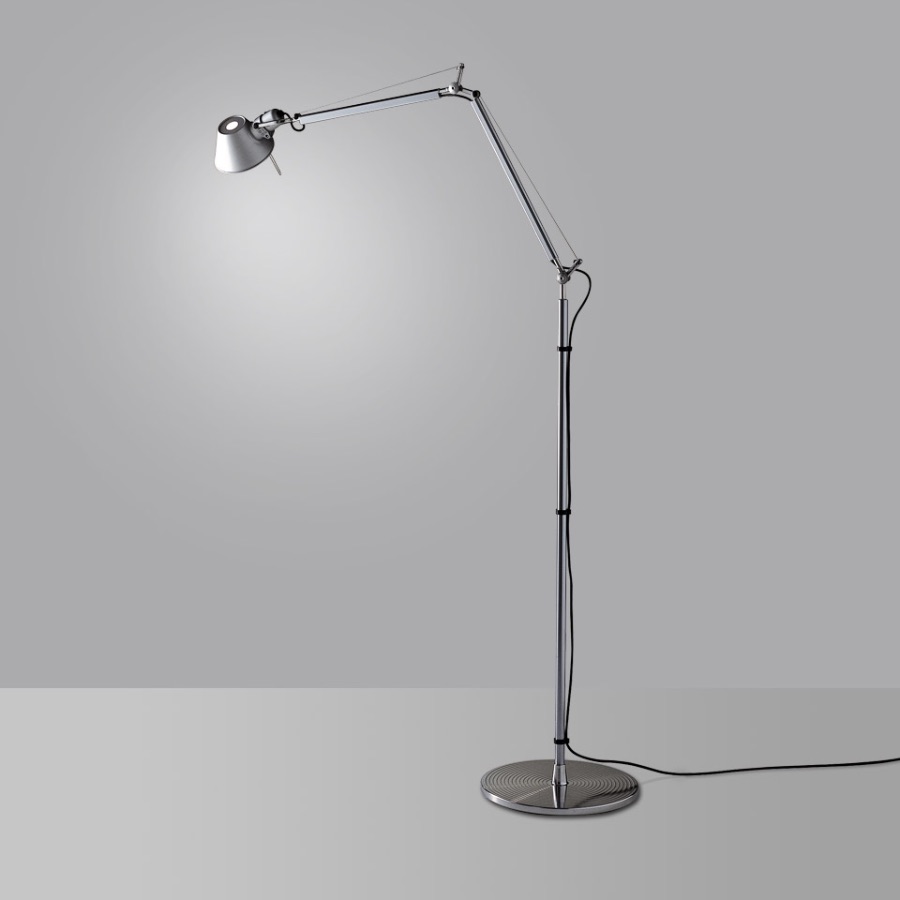 TOLOMEO Lampadaire amovible de couleur argenté