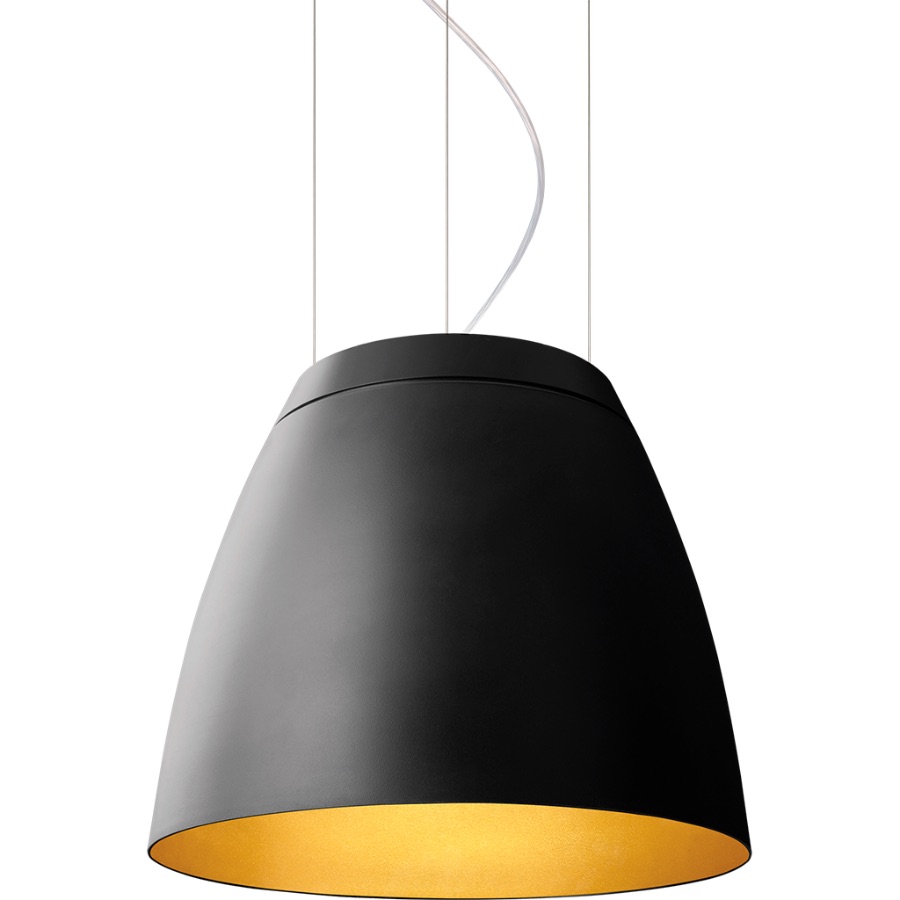 SALT Suspension simple et discrète noire avec intérieur du diffuseur doré