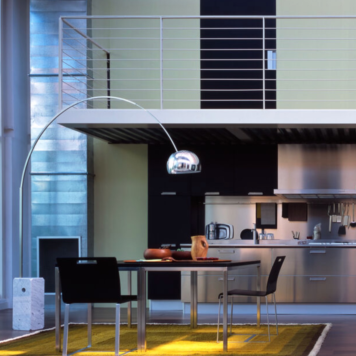 ARCO Grand lampadaire en arc avec pied en marbre